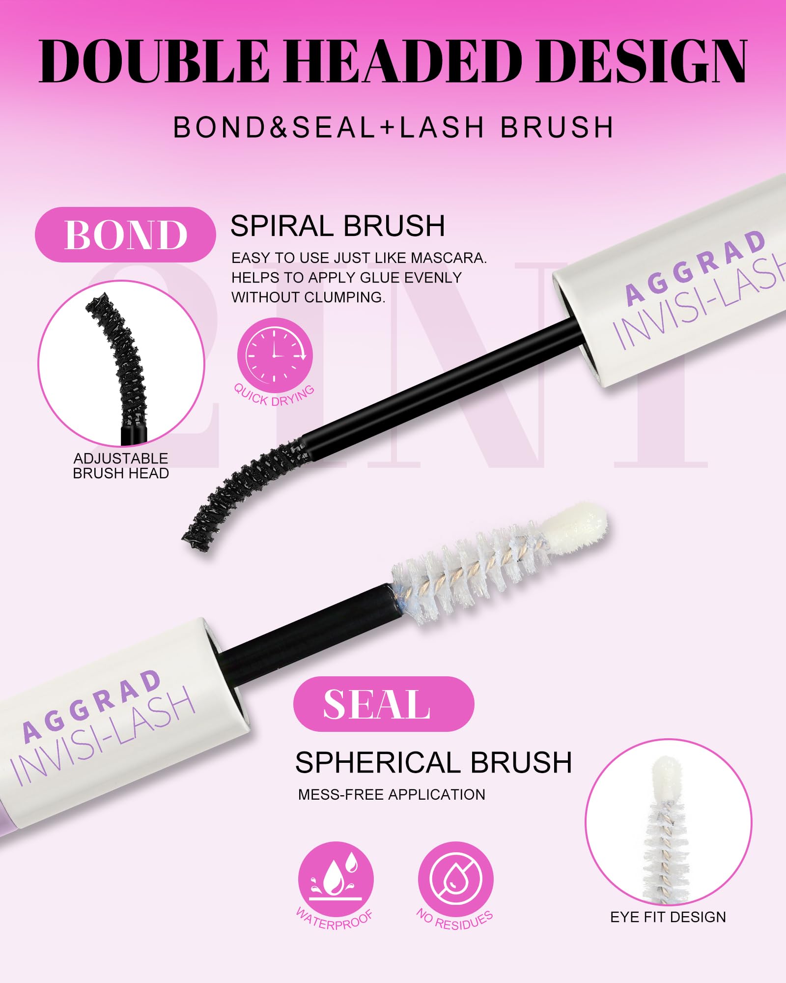 AGGRAD Flora Lash Clusters Kit Wispy Hybrid 8-18mm DIY Lashes with Bond & Seal