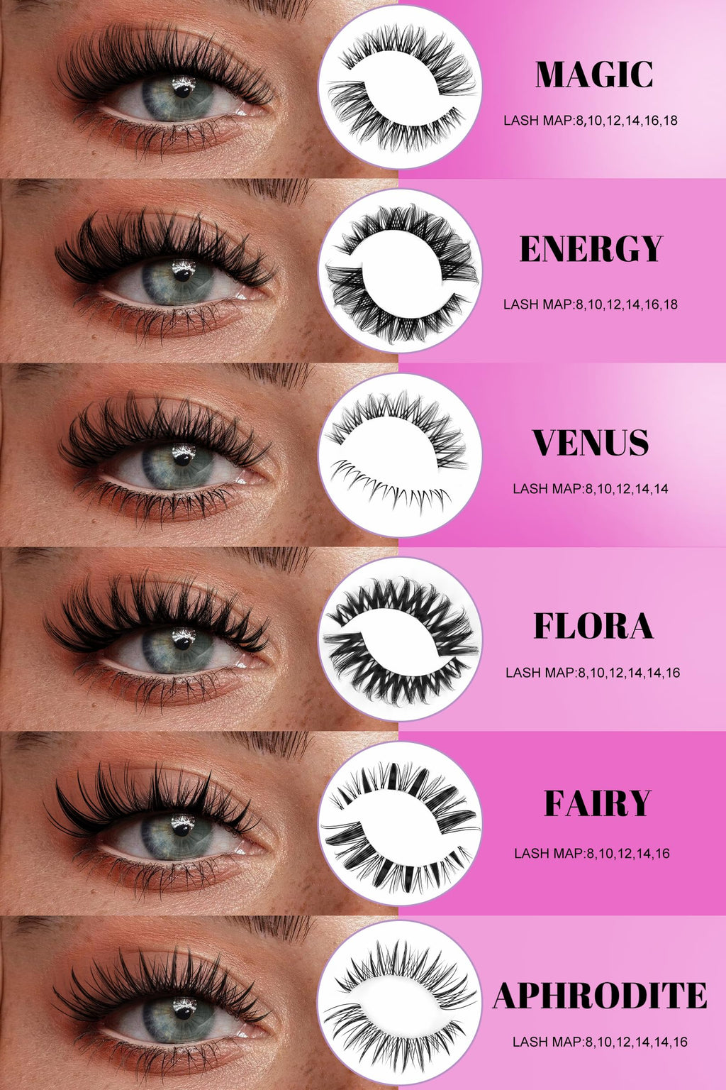 AGGRAD Venus Lash Clusters Kit 8-14mm D Curl – DIY Lash Extensions with Bond, Seal & Tweezers