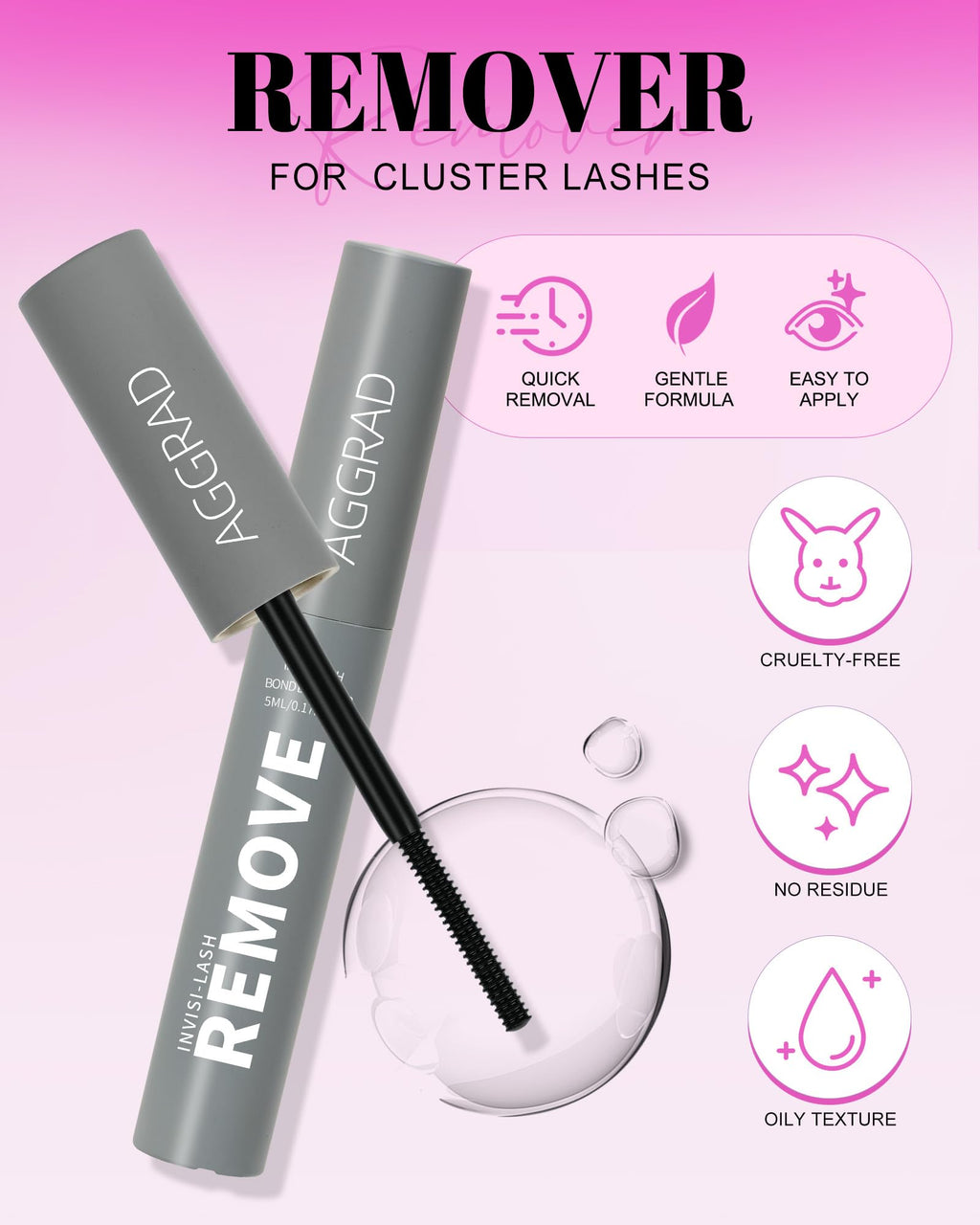 AGGRAD Venus Lash Clusters Kit 8-14mm D Curl – DIY Lash Extensions with Bond, Seal & Tweezers