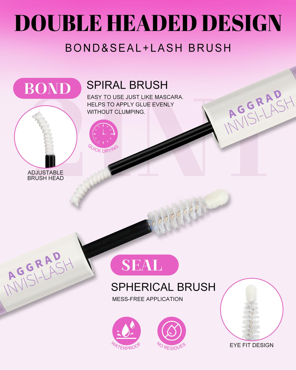AGGRAD Venus Lash Clusters Kit 8-14mm D Curl – DIY Lash Extensions with Bond, Seal & Tweezers