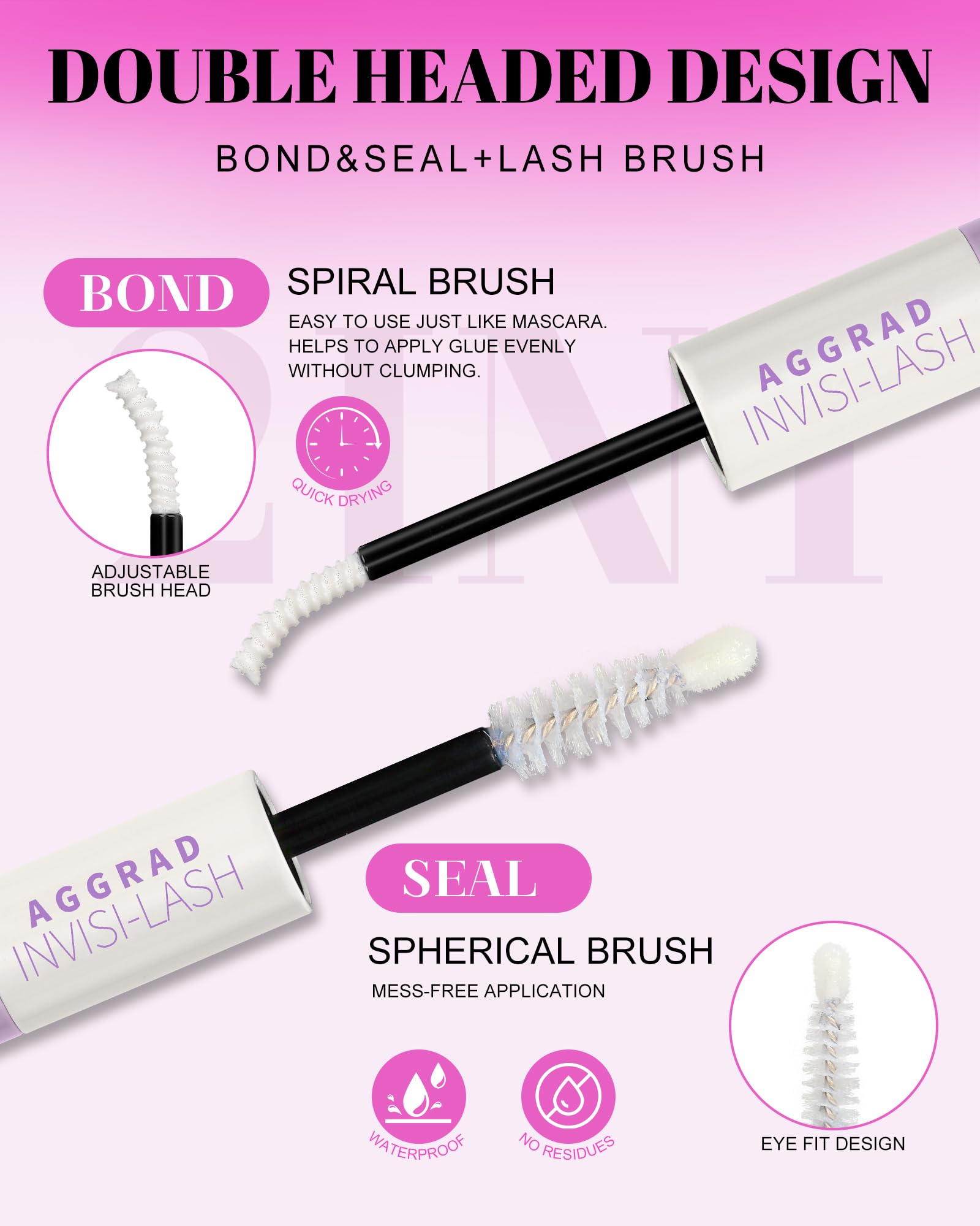 AGGRAD Venus Lash Clusters Kit 8-14mm D Curl – DIY Lash Extensions with Bond, Seal & Tweezers