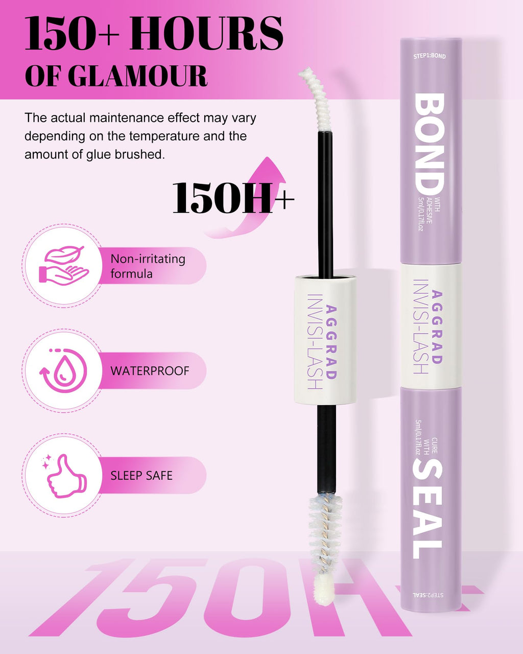 AGGRAD Venus Lash Clusters Kit 8-14mm D Curl – DIY Lash Extensions with Bond, Seal & Tweezers