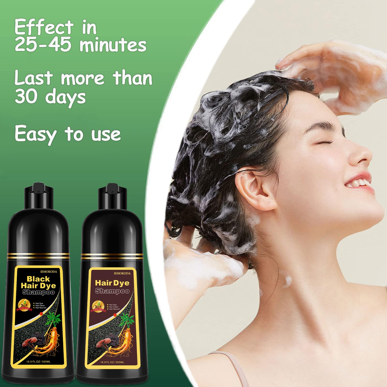 Agthyuve Hair Dye Shampoo 3 in 1 – Blonde Brown Semi-Permanent Color, 16.9 oz