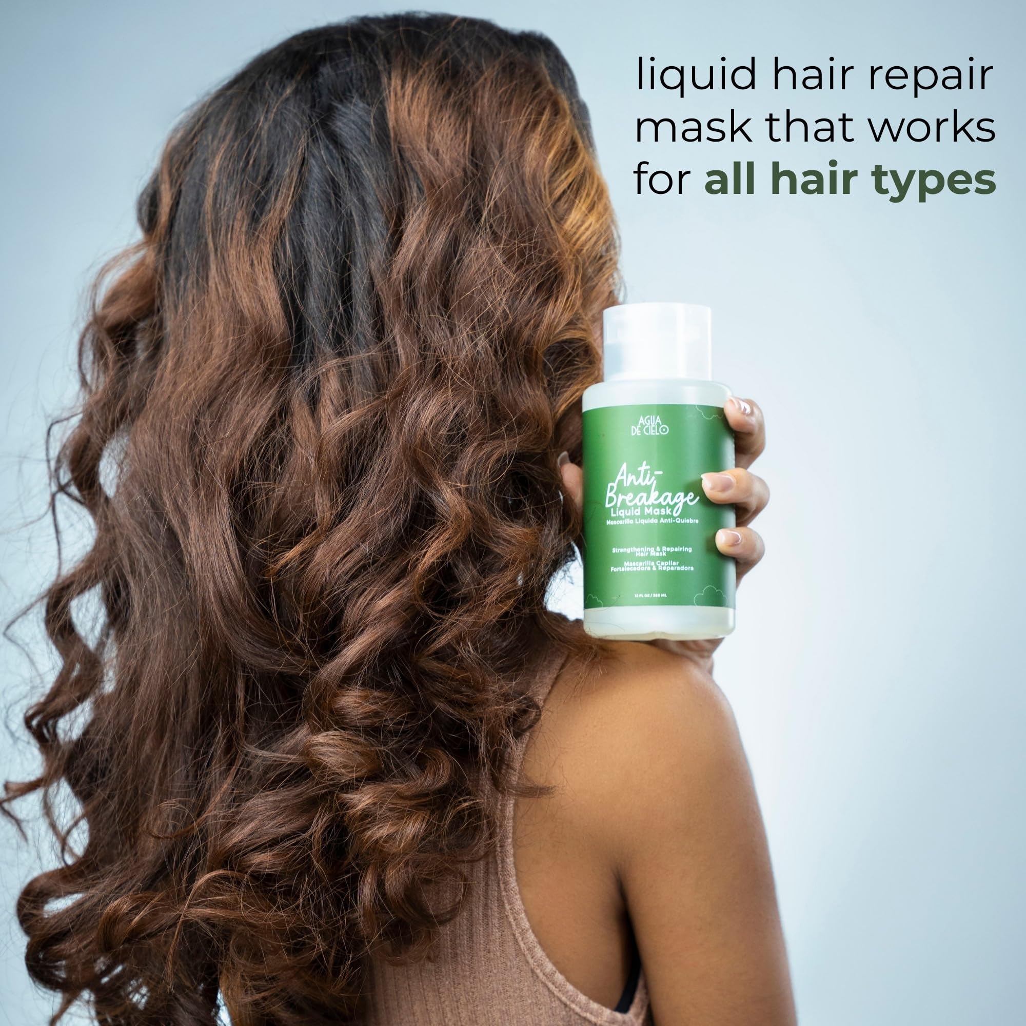 Agua de Cielo Anti Breakage Liquid Mask – Deep Hydration & Hair Repair, 12 oz