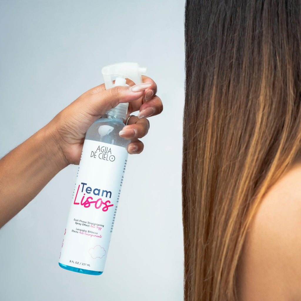 Agua de Cielo Team Lisos Hair Straightening Spray – Dual-Phase Heat Protection, Anti-Frizz