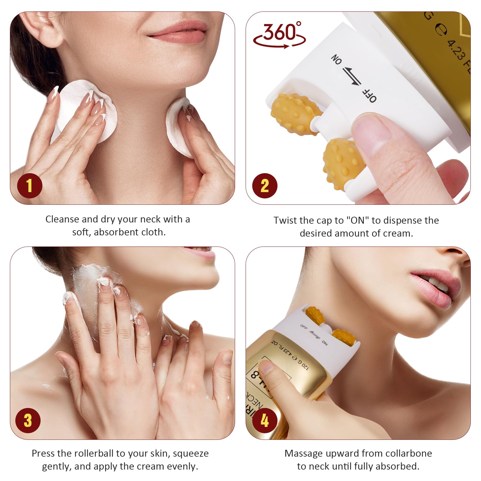 AH8 Neck Firming Cream with Hexapeptide – Intensive Moisturizing & Tightening Lotion (4.23 oz)