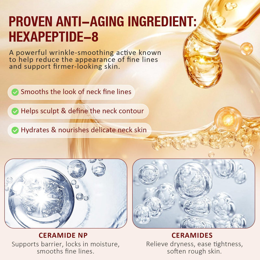 AH8 Neck Firming Cream with Hexapeptide – Intensive Moisturizing & Tightening Lotion (4.23 oz)