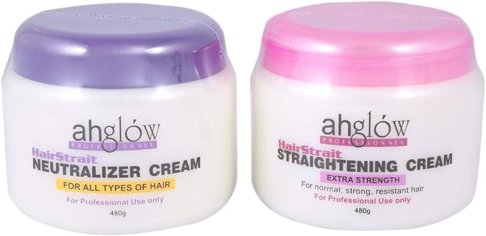Ahglow XL Hair Straightening & Rebonding Set with Keratin Relaxer – Complete System