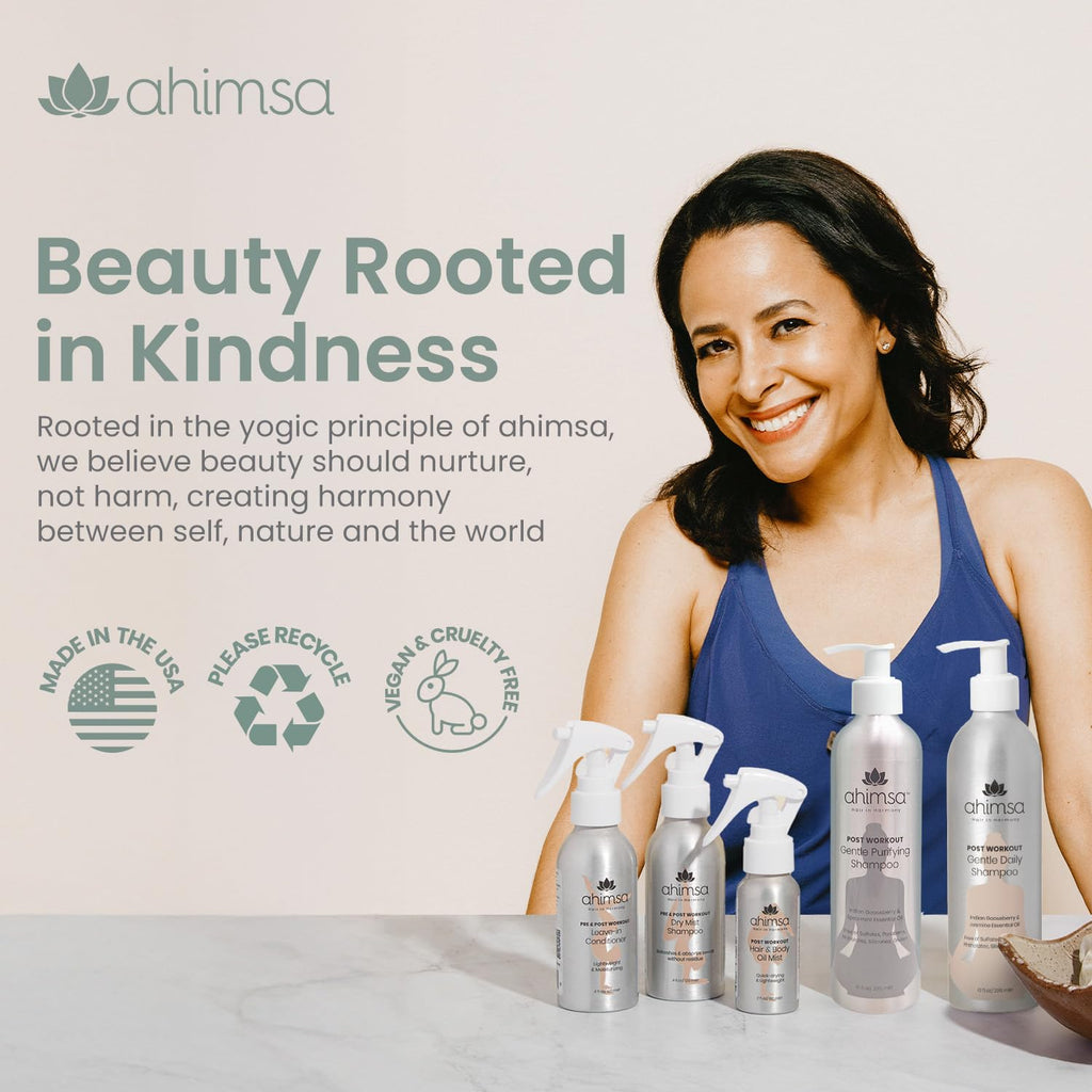 Ahimsa Natural Body Wash for Women | Hydrating, Plant-Based, Spearmint & Ginger Scent, 10oz