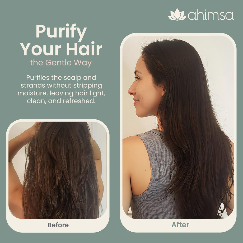 Ahimsa Gentle Purifying Shampoo – Oily Hair Clarifying Cleanser
