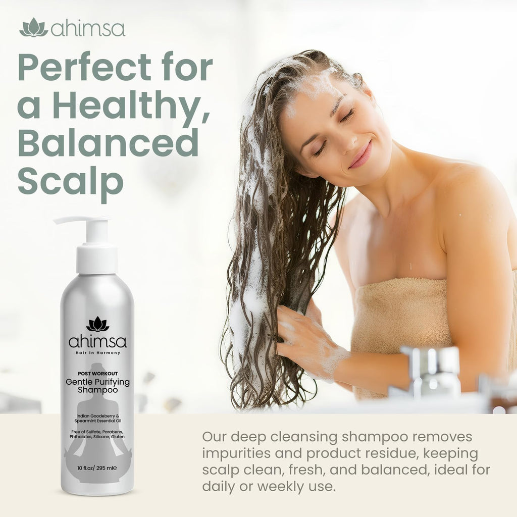 Ahimsa Gentle Purifying Shampoo – Oily Hair Clarifying Cleanser