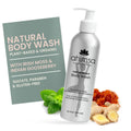Ahimsa Natural Body Wash for Women | Hydrating, Plant-Based, Spearmint & Ginger Scent, 10oz