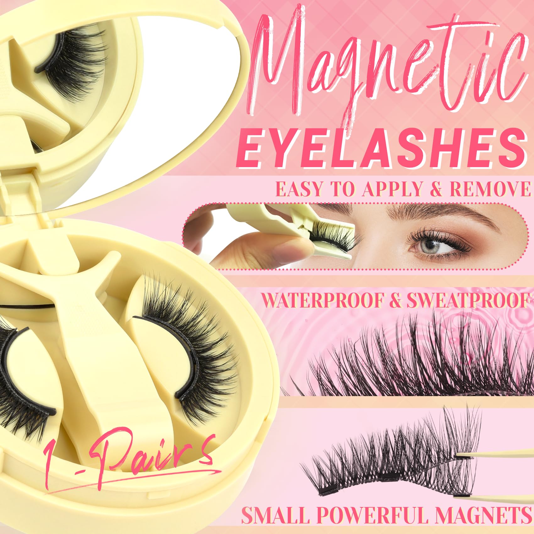 Ahrikiss Magnetic Eyelashes | 1 Pair Reusable Cat Eye Lash Kit (M02)
