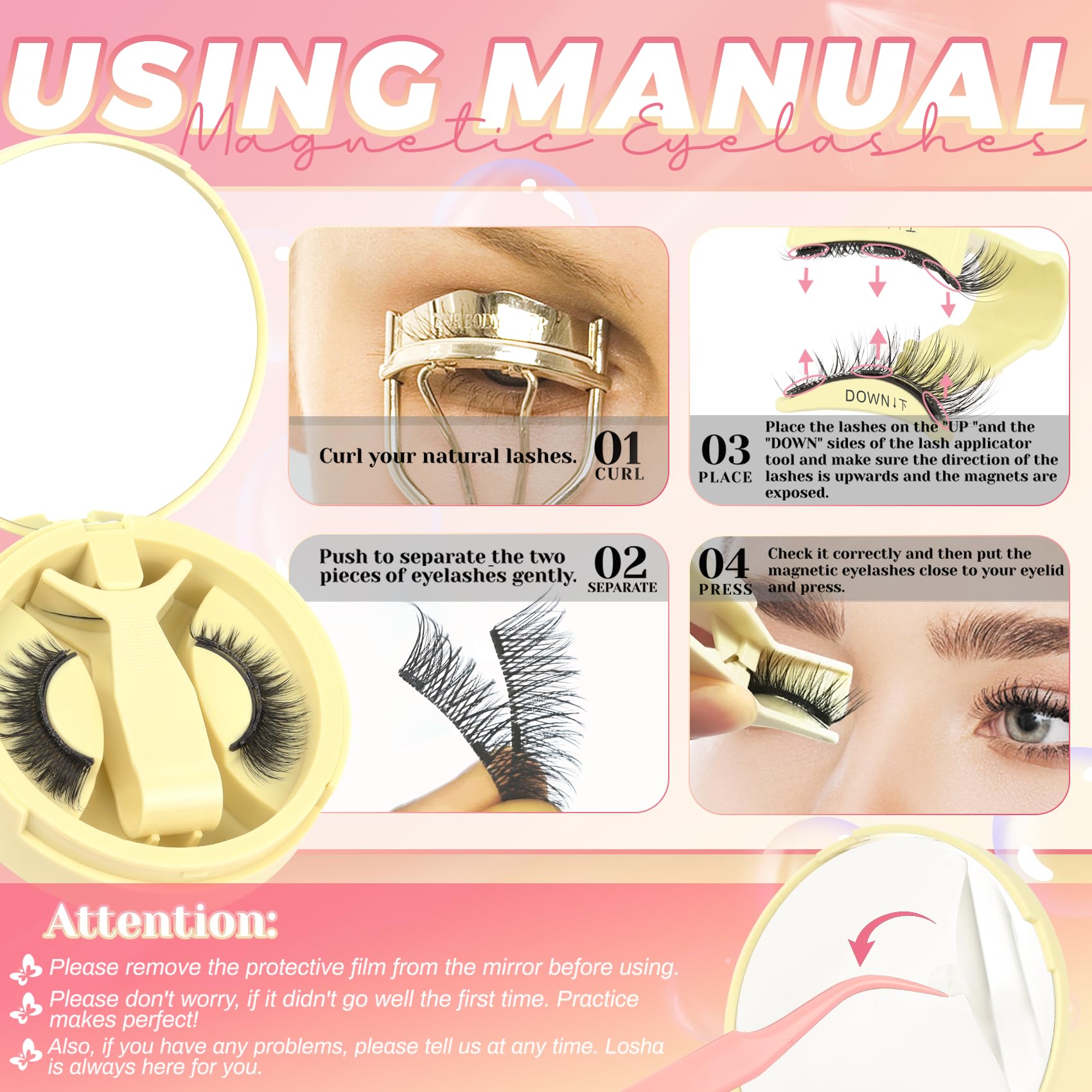 Ahrikiss Magnetic Eyelashes | 1 Pair Reusable Cat Eye Lash Kit (M02)