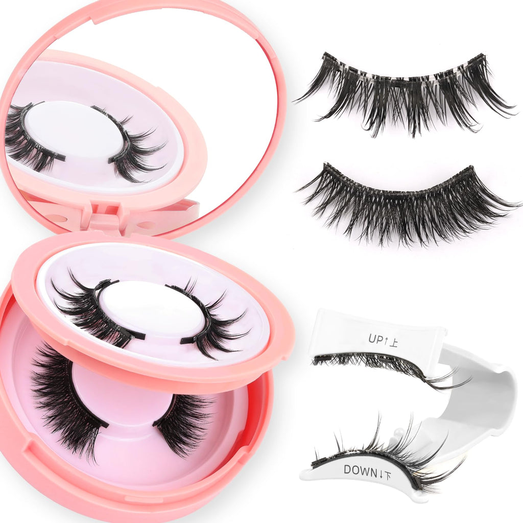 Ahrikiss Magnetic Eyelashes M01+M02 – 2 Reusable Pairs with Applicator, No Glue Needed, Natural Look