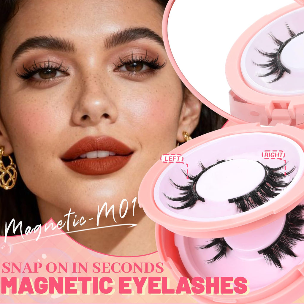 Ahrikiss Magnetic Eyelashes – 2 Pairs, Reusable, No Glue, Applicator Included