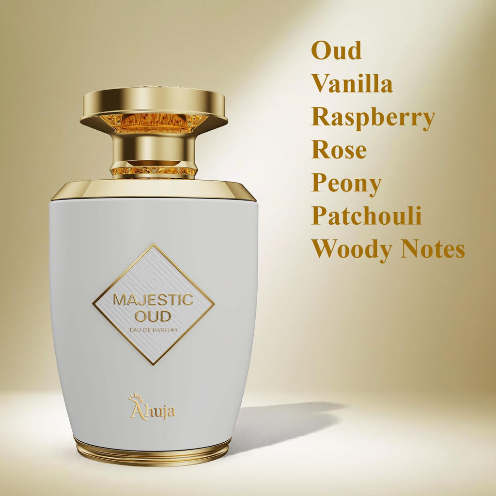 AHUJA Majestic Oud Eau De Parfum 3.4 fl oz | Unisex Luxury Fragrance