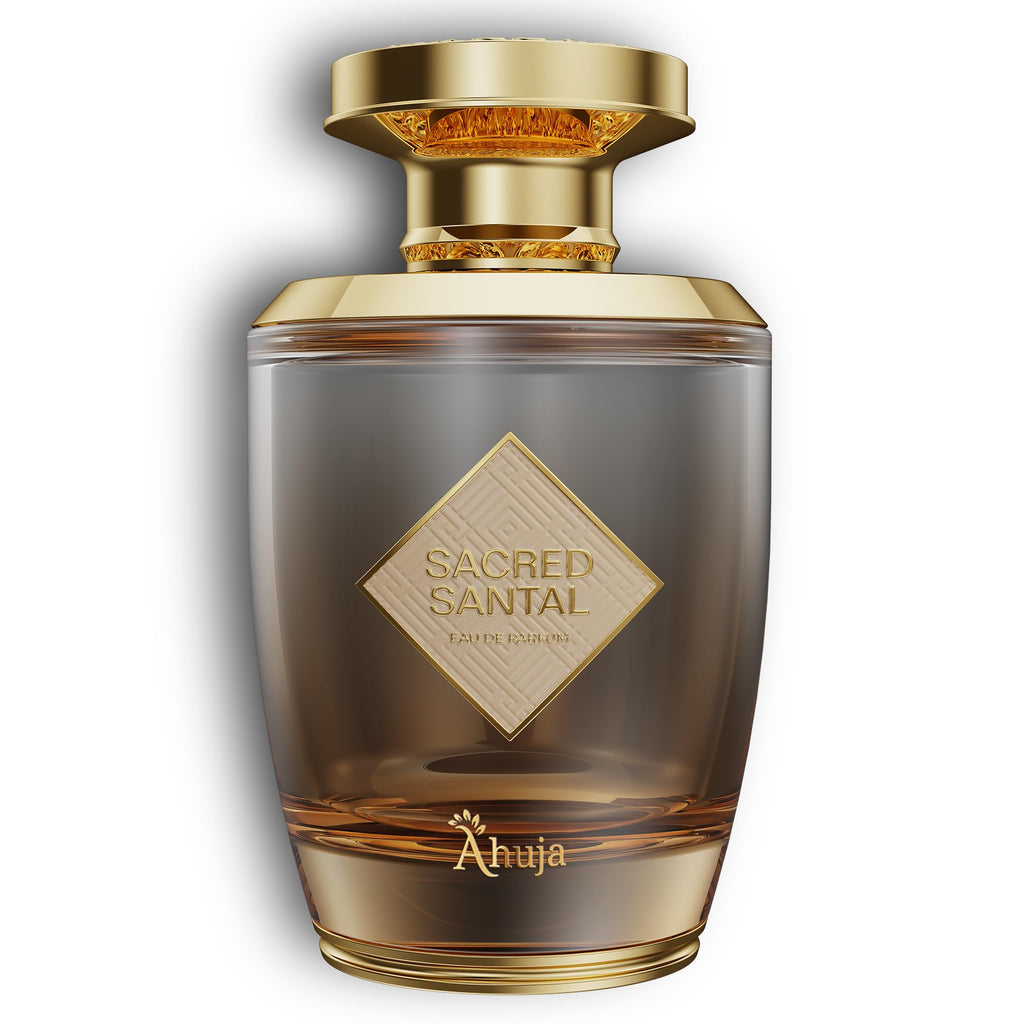AHUJA Sacred Santal Eau de Parfum - Unisex Sandalwood, Cardamom & Violet Leaves, 3.4 oz