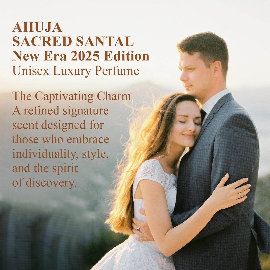 AHUJA Sacred Santal Eau de Parfum - Unisex Sandalwood, Cardamom & Violet Leaves, 3.4 oz