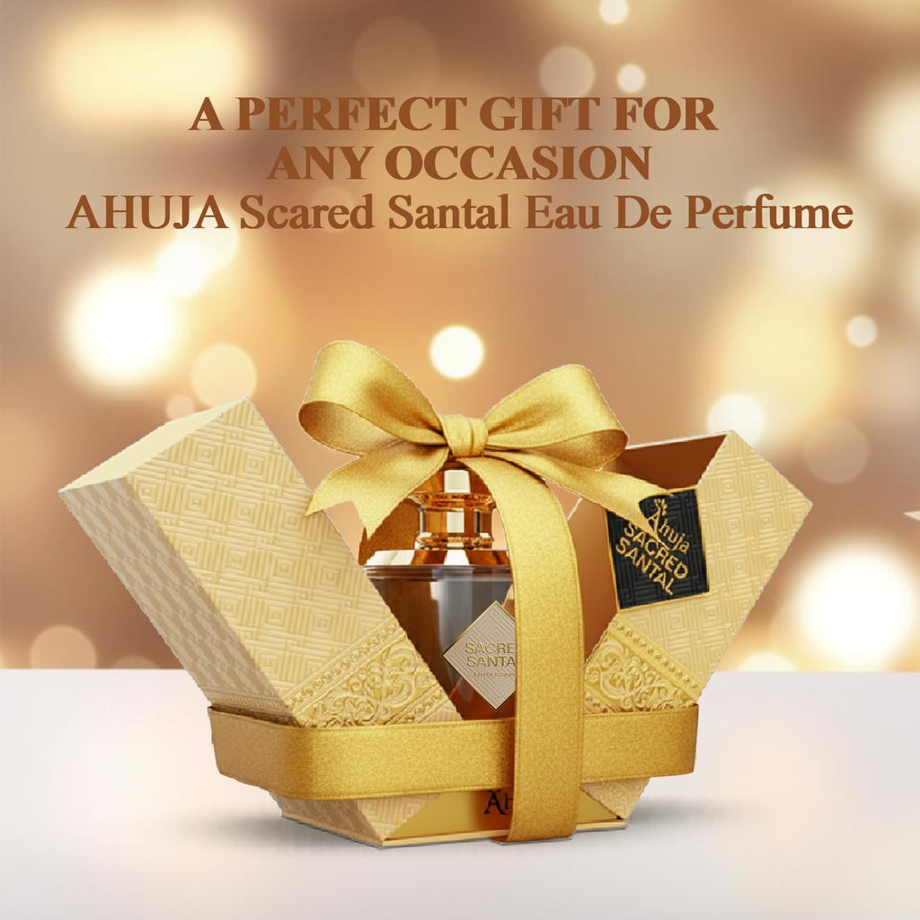 AHUJA Sacred Santal Eau de Parfum - Unisex Sandalwood, Cardamom & Violet Leaves, 3.4 oz