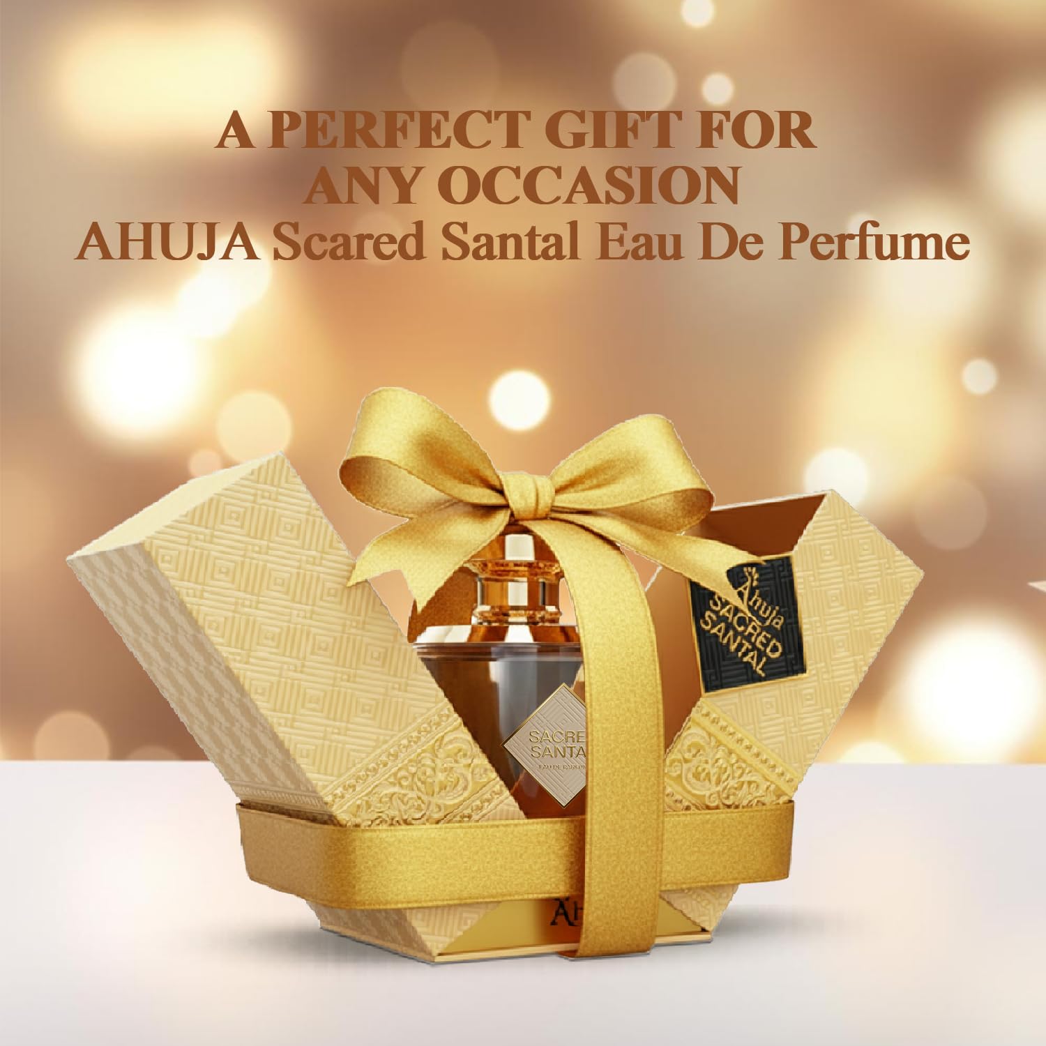 AHUJA Sacred Santal Eau de Parfum - Unisex Sandalwood, Cardamom & Violet Leaves, 3.4 oz
