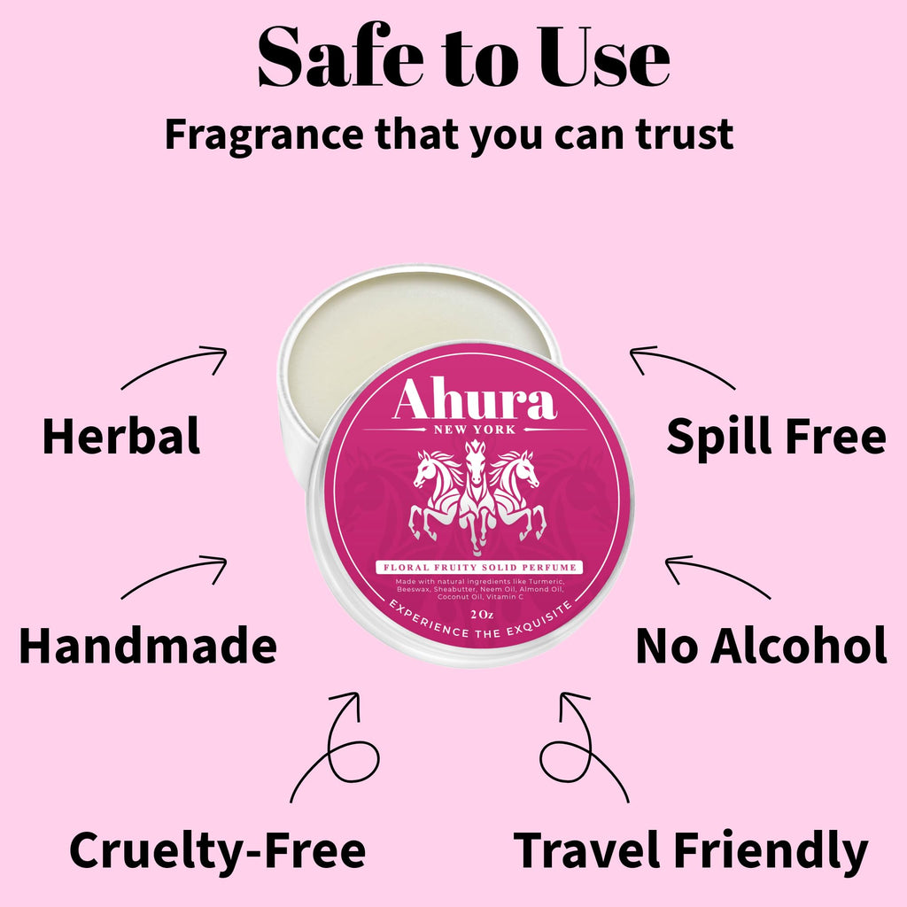 Ahura Herbal Floral Solid Perfume – Alcohol-Free, Iris & Patchouli with Warm Vanilla & Spun Sugar (2 oz, 2-Pack Valentine Gift Box)