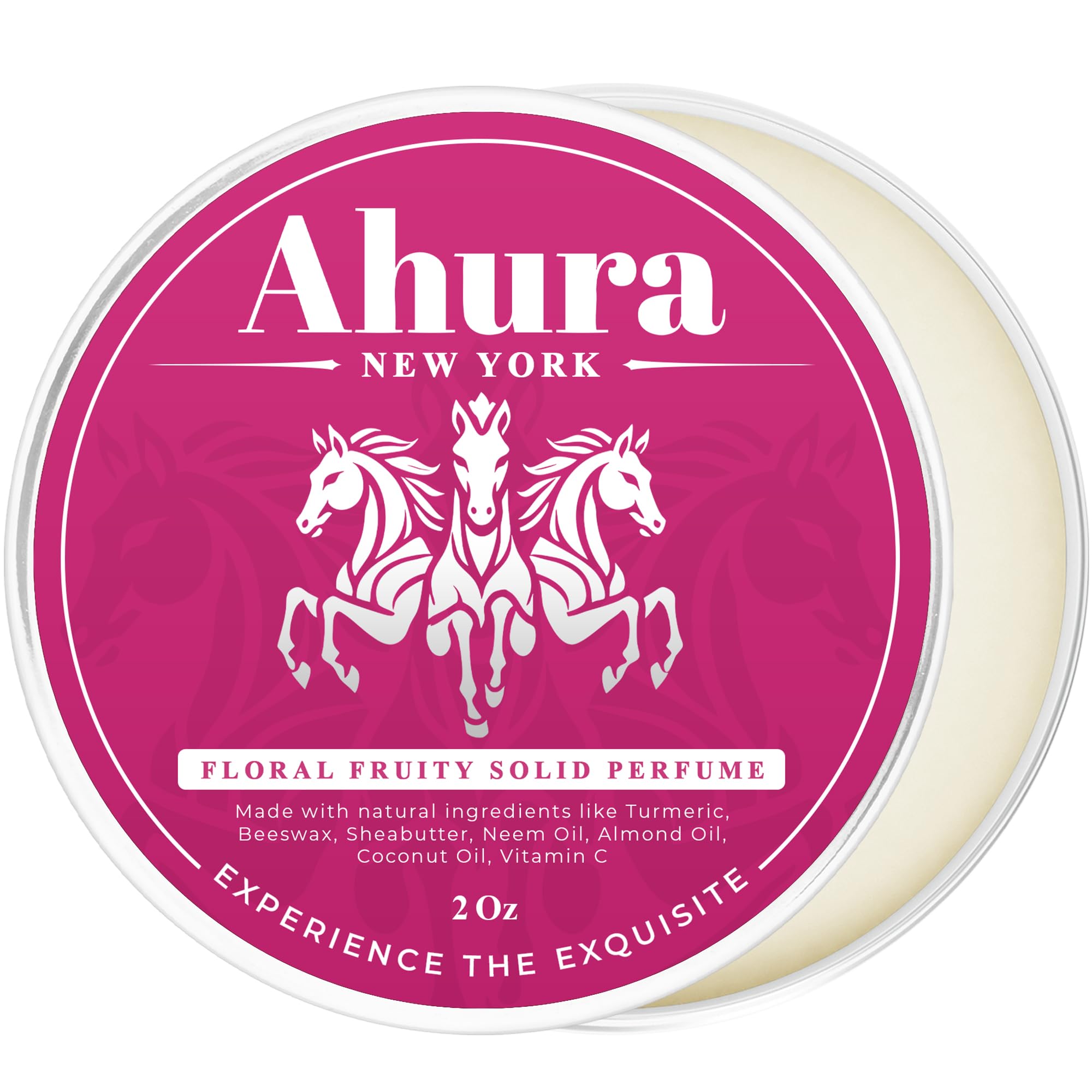 Ahura Herbal Floral Solid Perfume – Alcohol-Free, Iris & Patchouli with Warm Vanilla & Spun Sugar (2 oz, 2-Pack Valentine Gift Box)