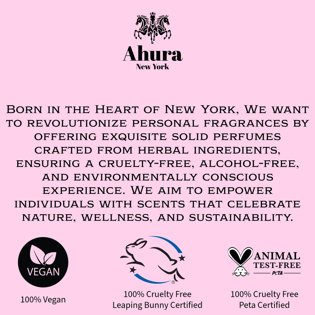 Ahura Herbal Floral Solid Perfume – Alcohol-Free, Iris & Patchouli with Warm Vanilla & Spun Sugar (2 oz, 2-Pack Valentine Gift Box)