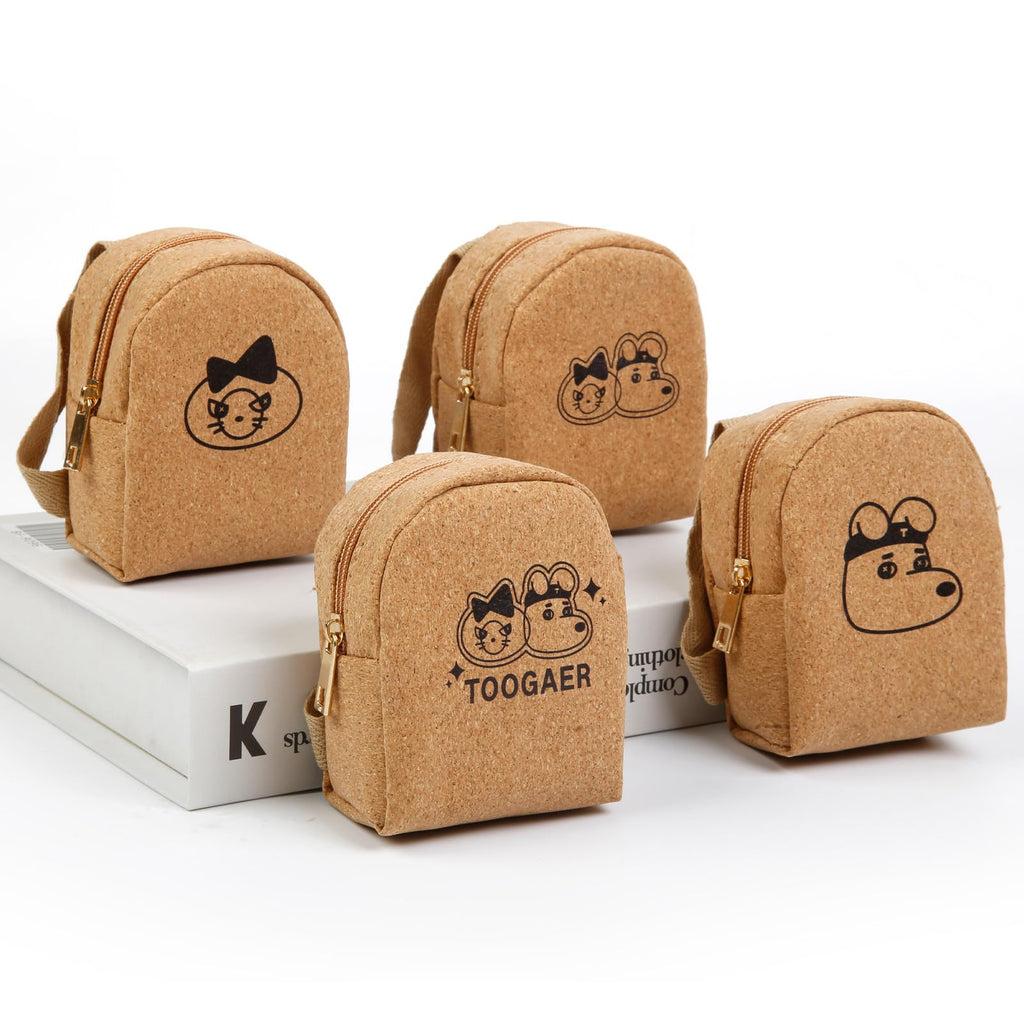 AIBFRID 4Pcs Mini Backpack Keychain – Cute PU Leather Makeup Bags for Women