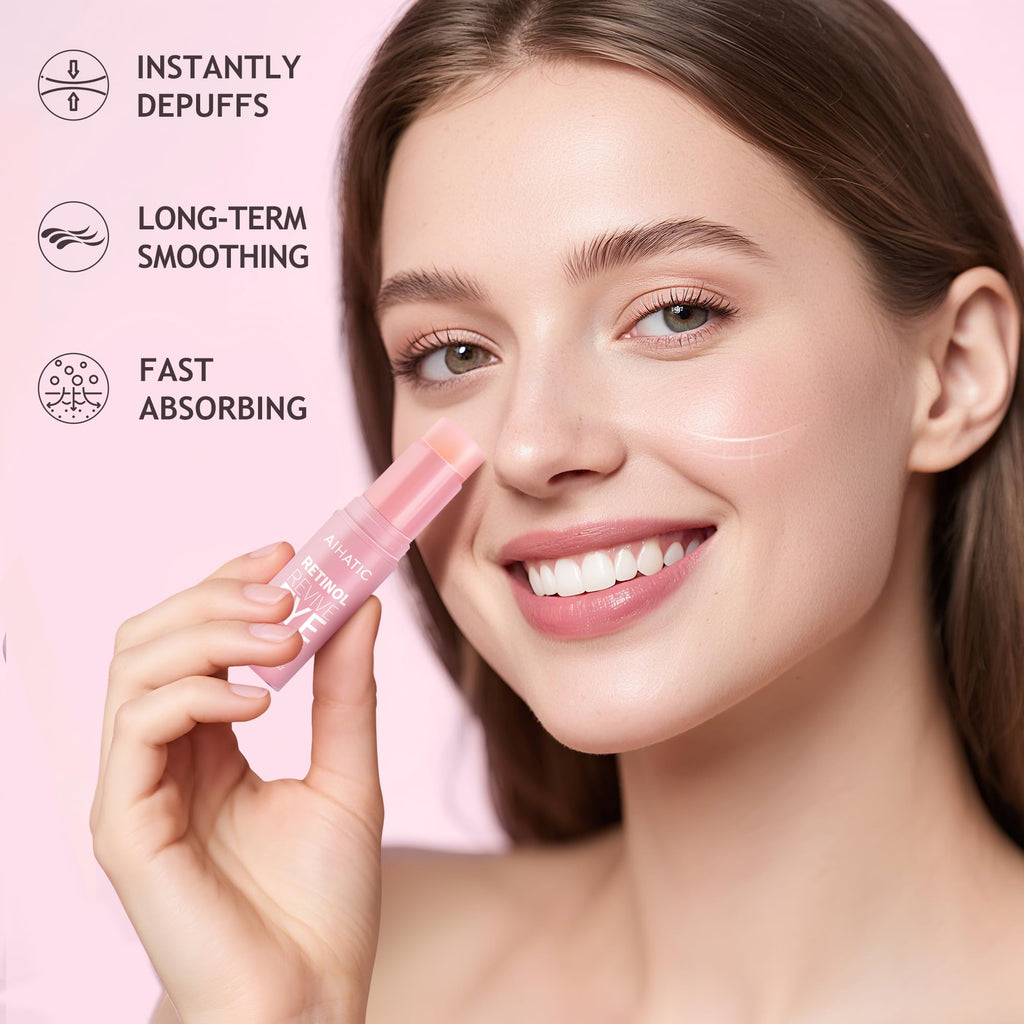 Aihatic Retinol & Caffeine Eye Balm Stick — Dark Circles, Puffiness & Fine Lines | Hyaluronic Acid + Collagen