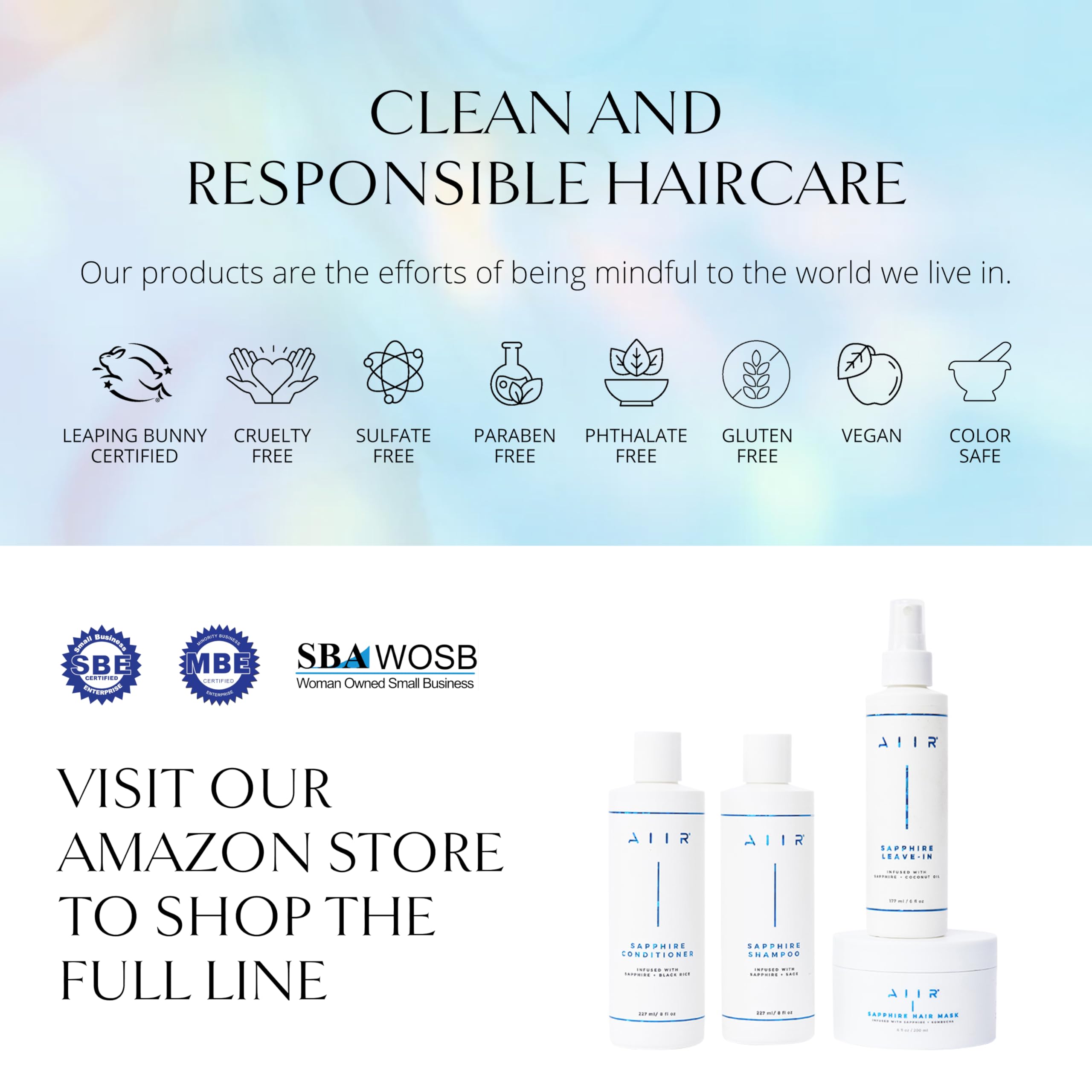 AIIR Sapphire Shampoo & Conditioner – Shine, Strength & Color-Safe Hydration