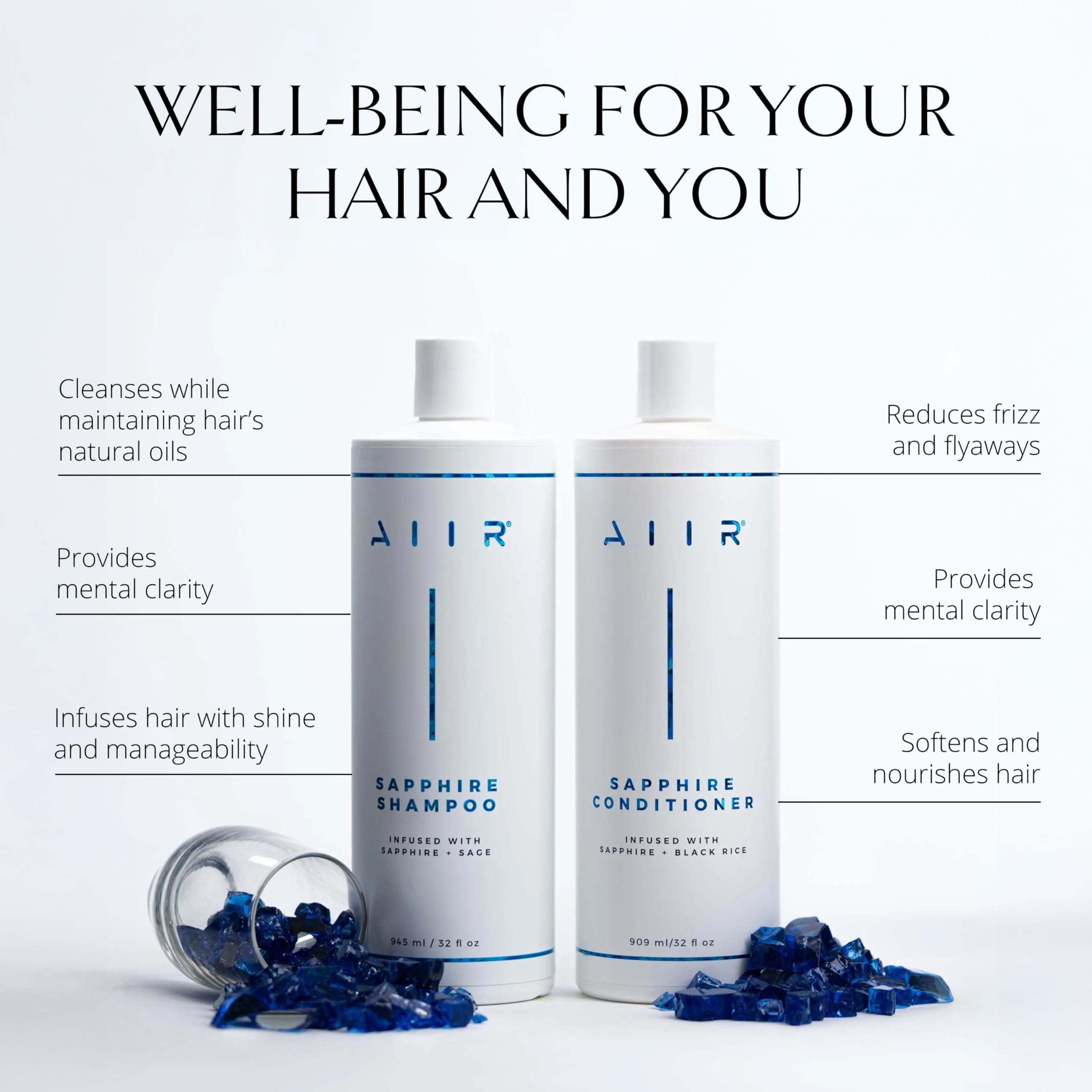 AIIR Sapphire Shampoo & Conditioner – Shine, Strength & Color-Safe Hydration