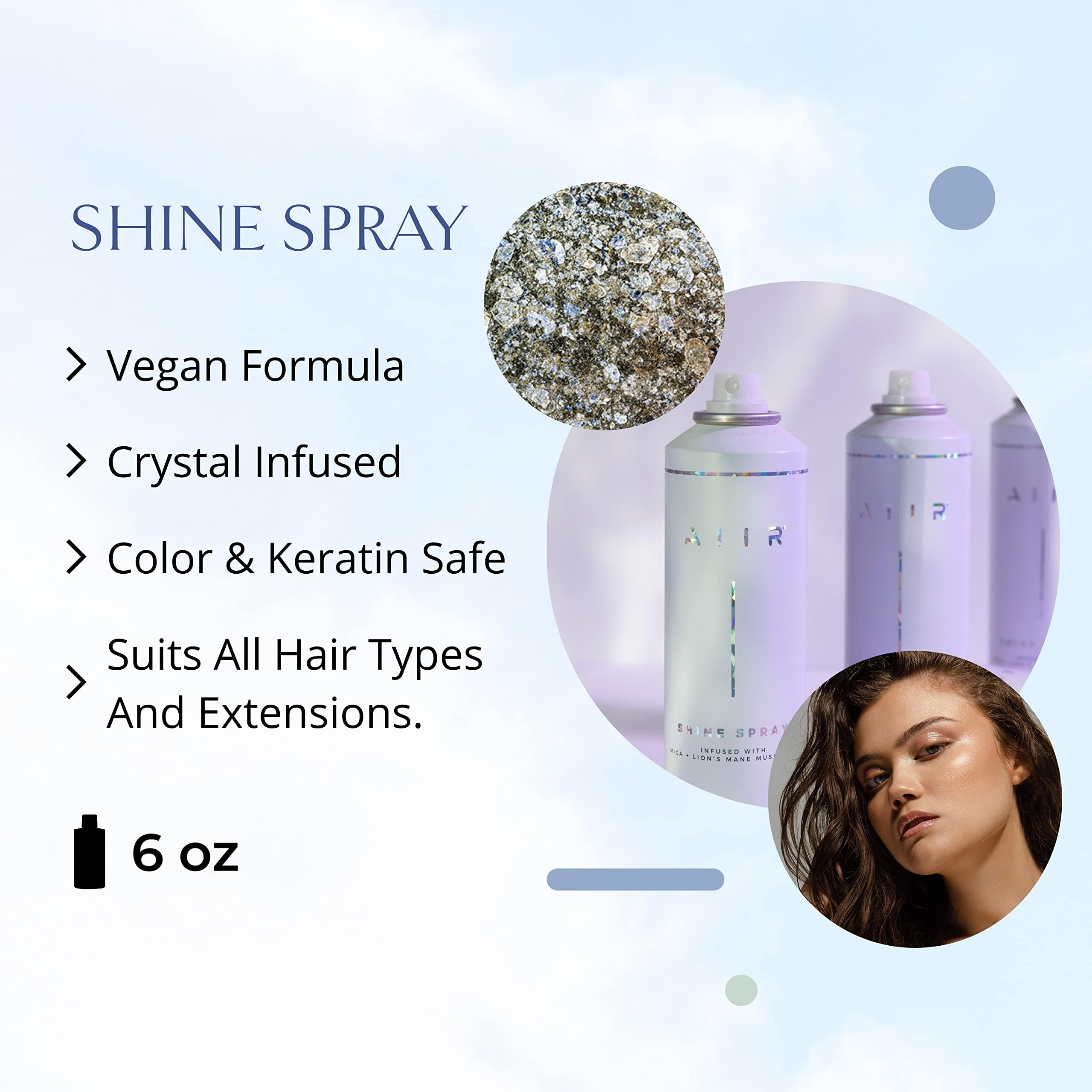 AIIR Shine Spray – Lightweight Smoothing Gloss, Humidity & Frizz Shield (6 oz)
