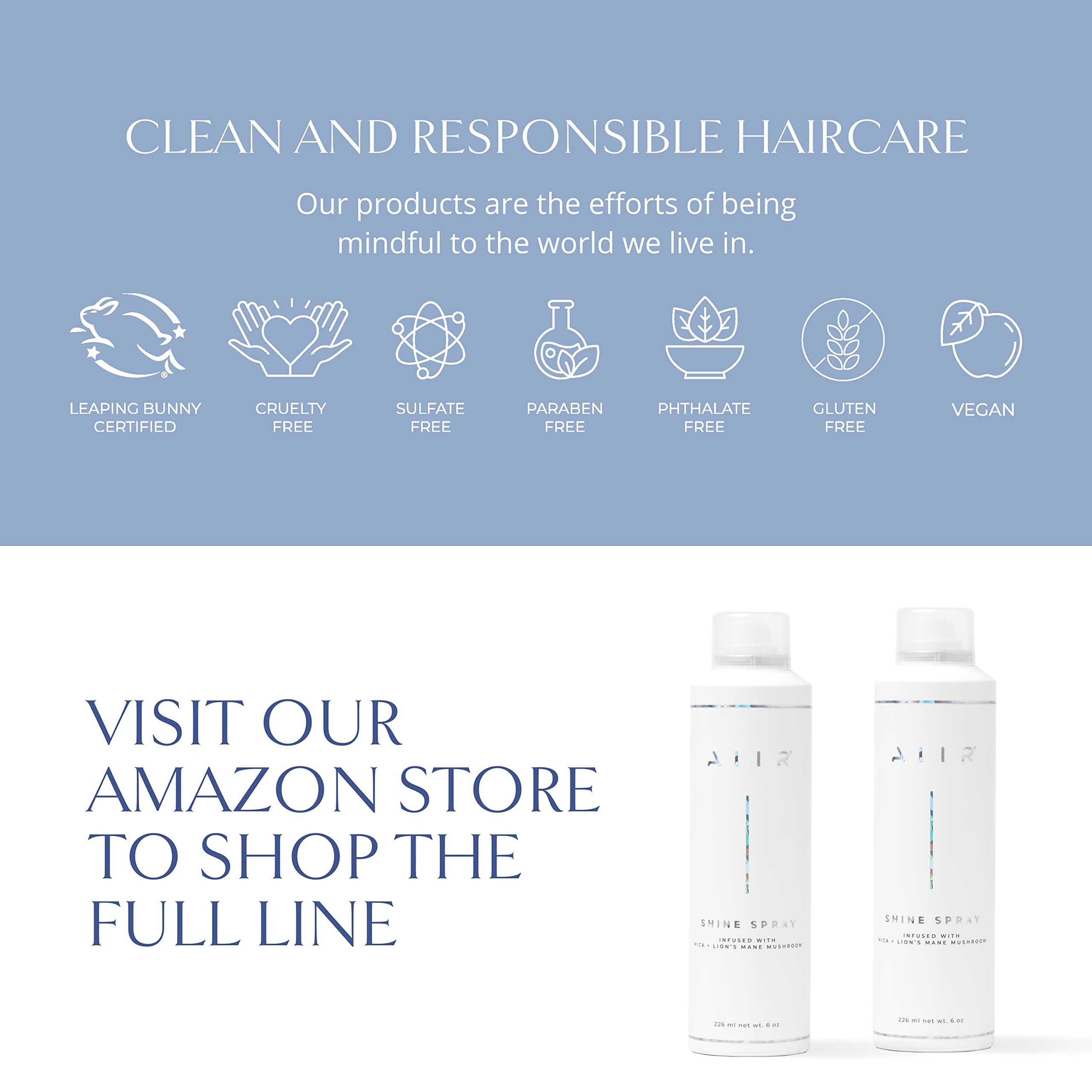 AIIR Shine Spray – Lightweight Smoothing Gloss, Humidity & Frizz Shield (6 oz)