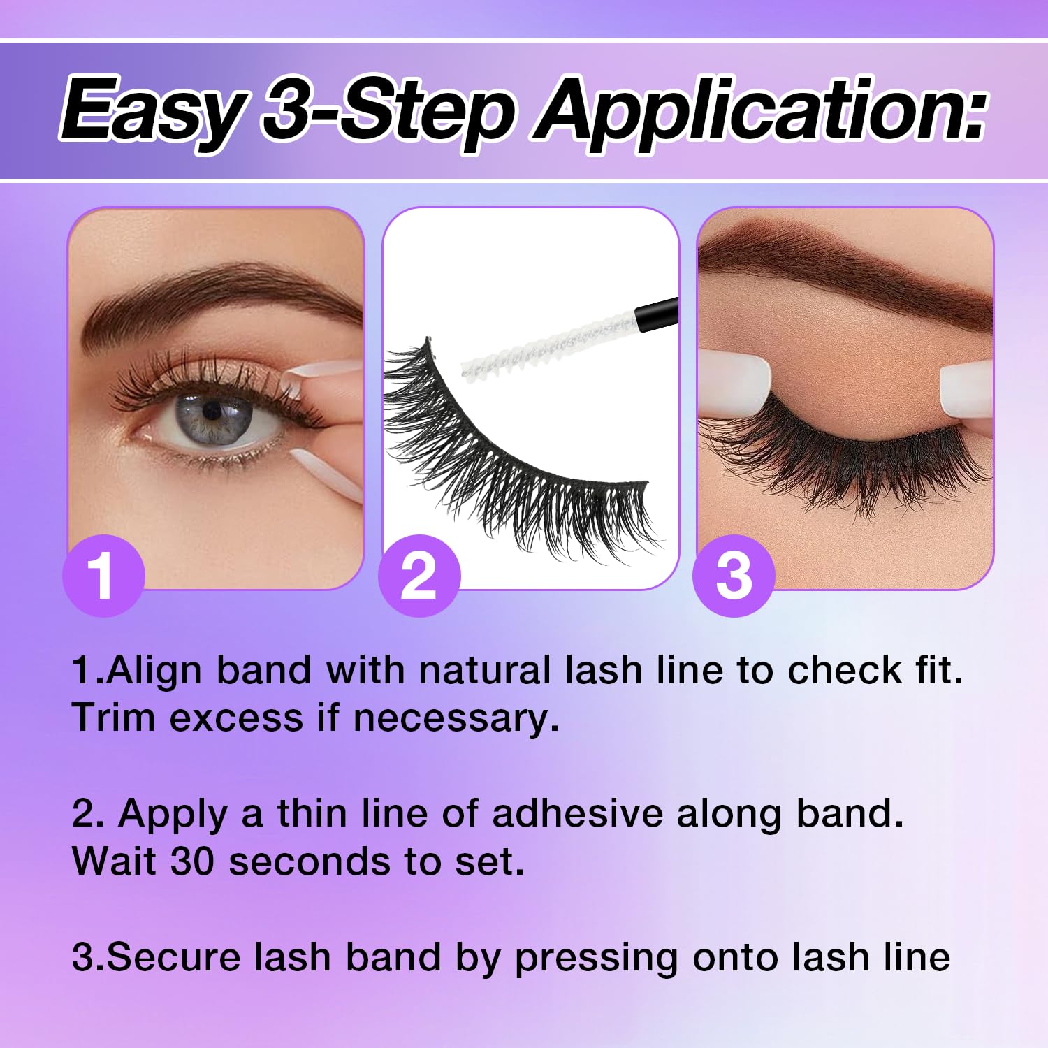 AILAISHI Fluffy False Eyelashes Kit – 7 Pairs with Bond, Seal & Tweezer | Natural Cat Eye Look