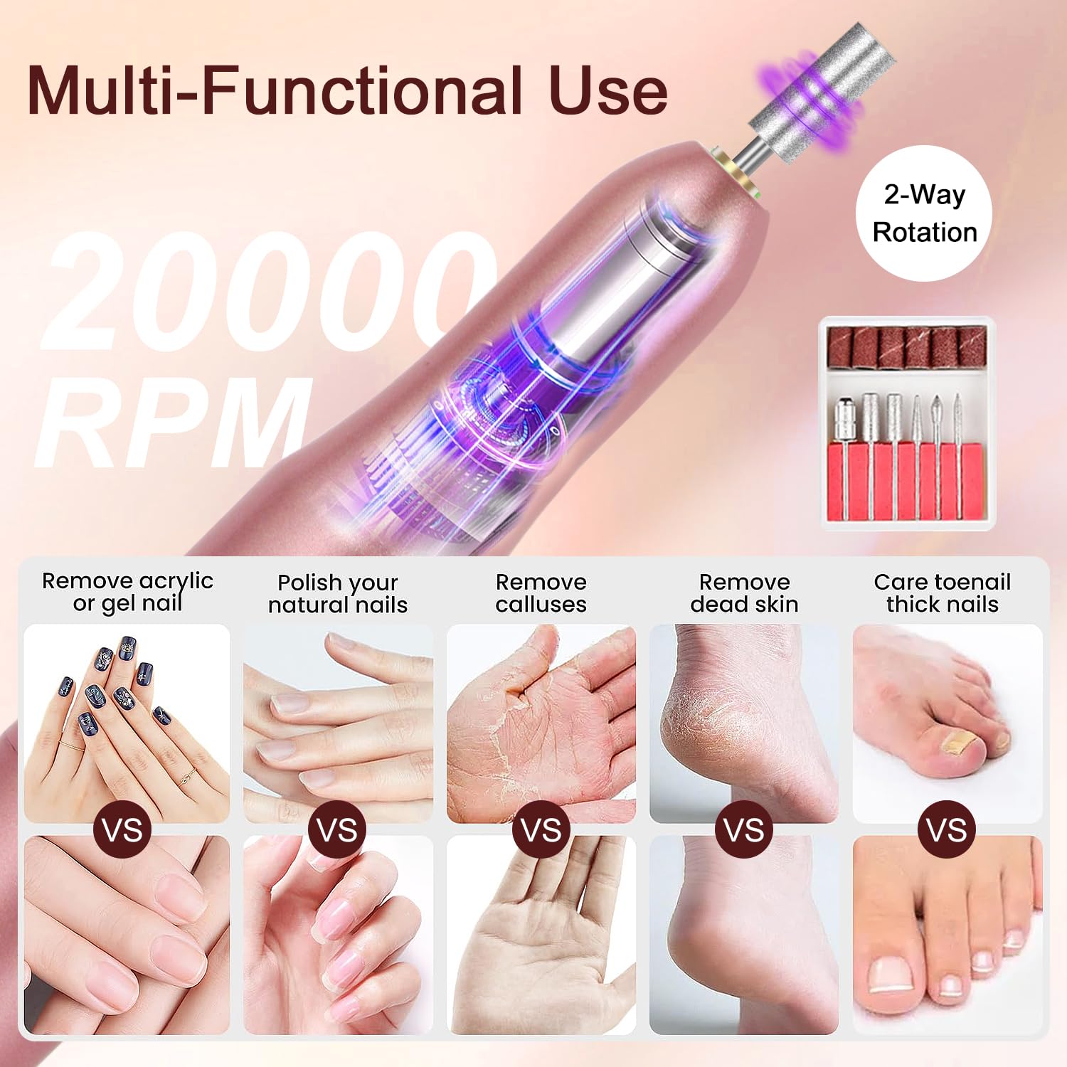 AILALUO Acrylic Nail Kit for Beginners – Practice Hand, UV Lamp, Drill, Silver Cosmetic Bag
