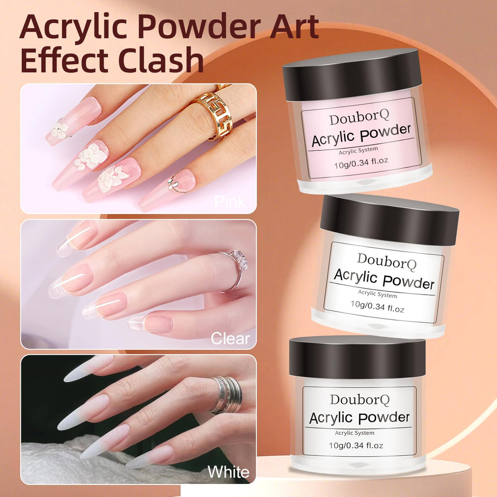 AILALUO Acrylic Nail Kit for Beginners – Practice Hand, UV Lamp, Drill, Silver Cosmetic Bag