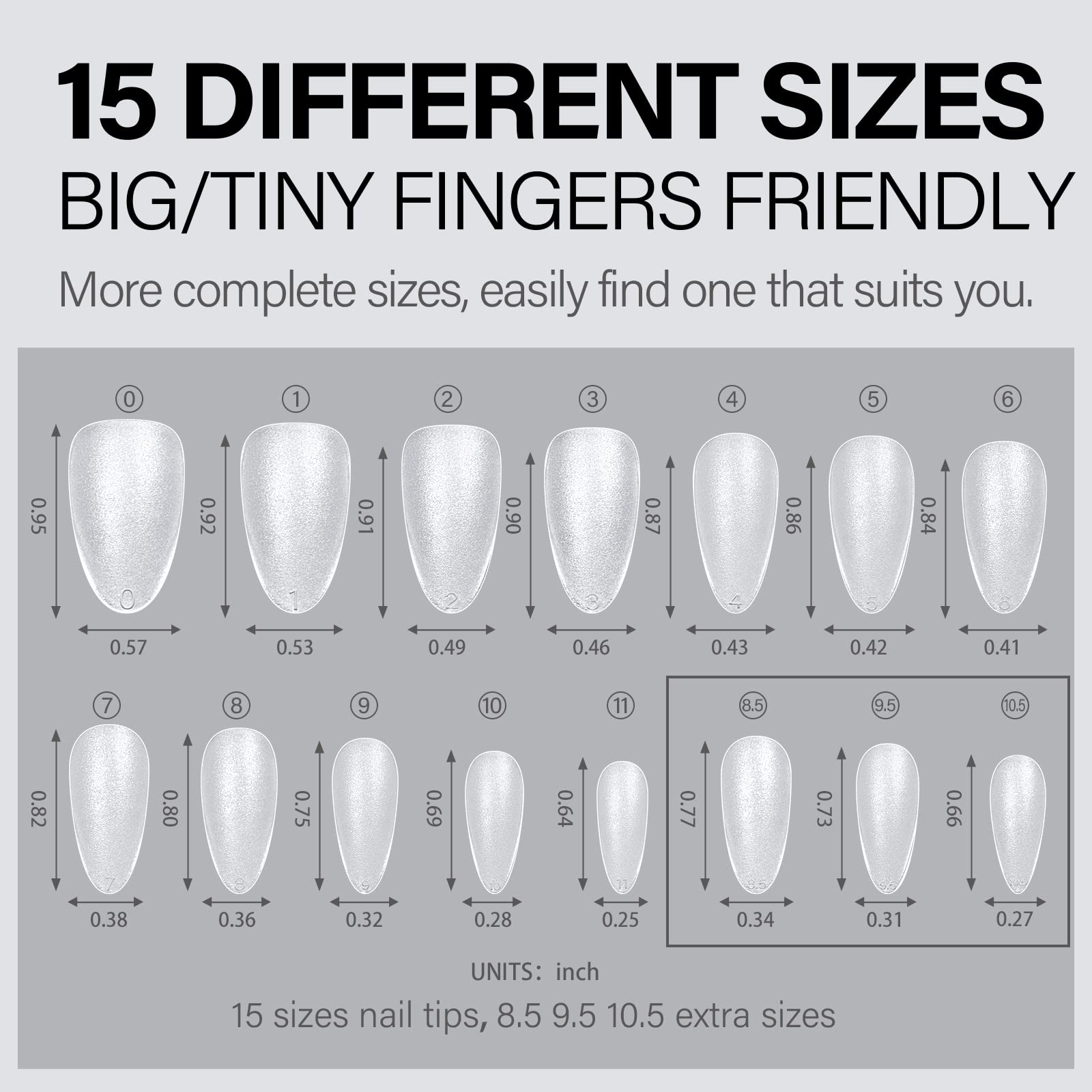 AILLSA Almond Nail Tips 450pcs – Soft Full Cover Gel Tips, Matte, 15 Sizes, Easy Press-On