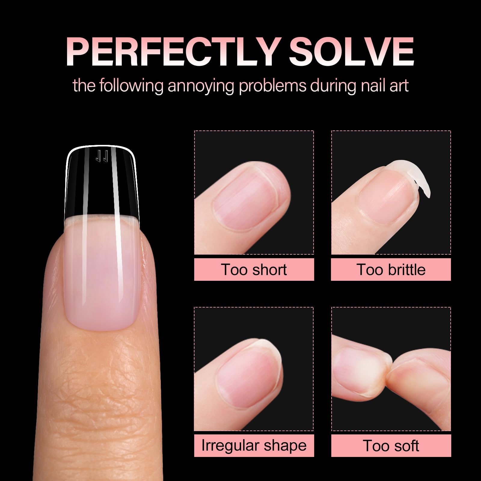 AILLSA Medium Square Nail Tips – Full Cover Half Matte, 450pcs Pre-filed Nails for Press-On Gel Manicures