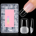 AILLSA Medium Square Nail Tips – Full Cover Half Matte, 450pcs Pre-filed Nails for Press-On Gel Manicures