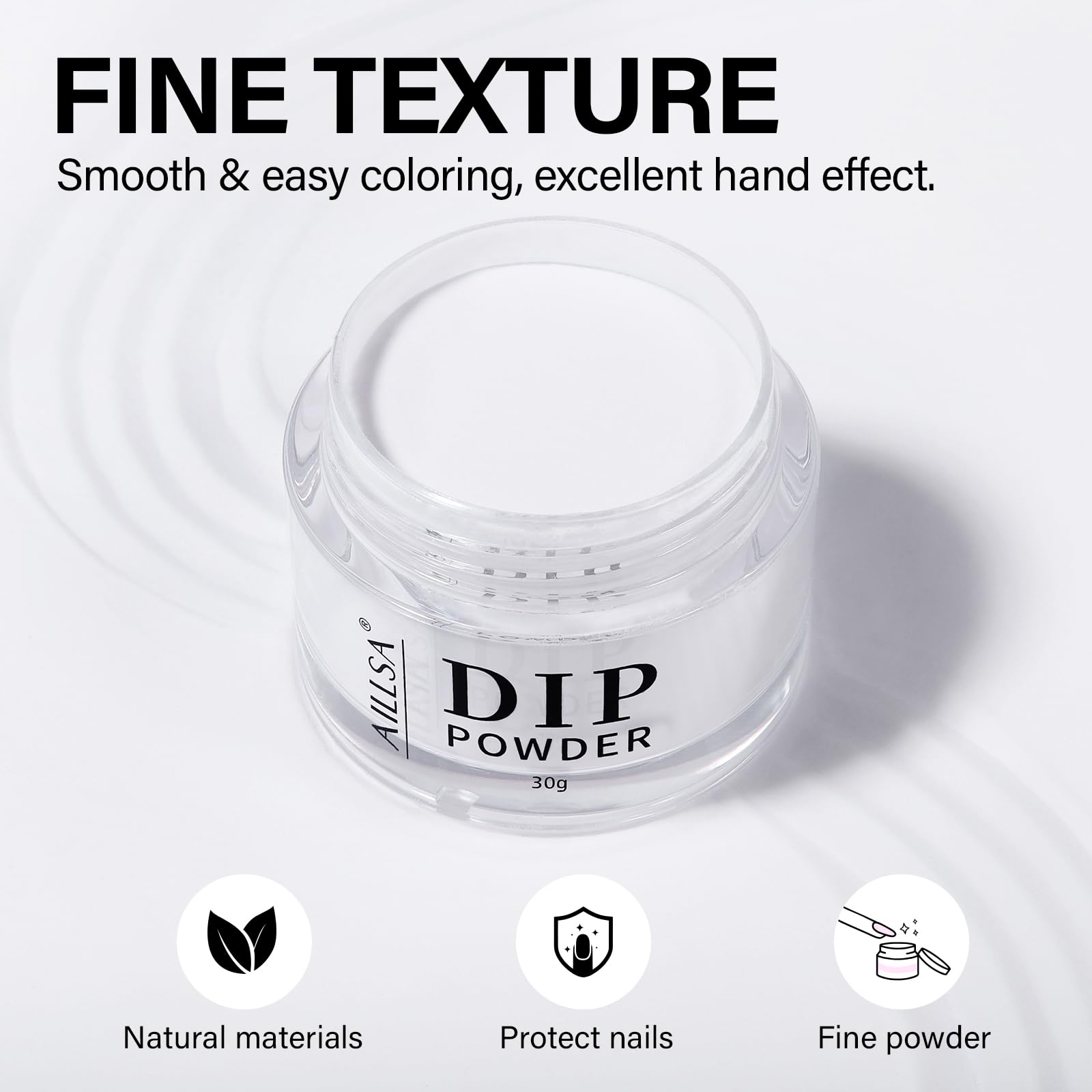 AILLSA Milky White Dip Powder – Nude Translucent Jelly Nail Dip Powder, 1 oz