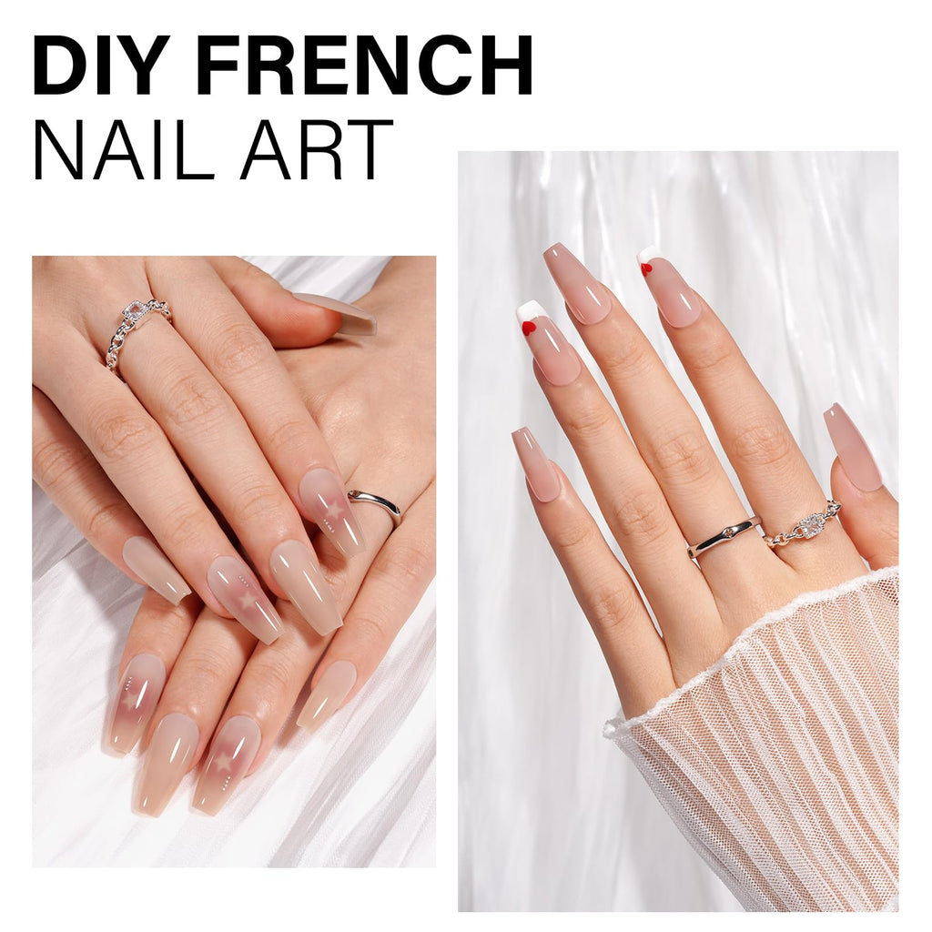 AILLSA RealFit Nude Tone Mixed Color Press On Nails – 4-in-1 Pre-Shaped Medium Coffin Full Cover, 140 PCS