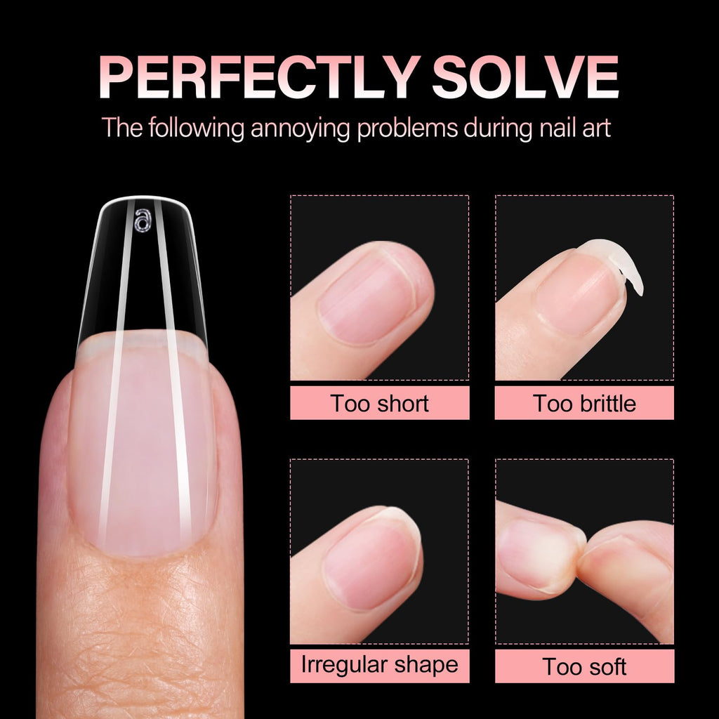AILLSA Medium Coffin Nail Tips – Full Cover, Half Matte, 450pcs, 15 Sizes, DIY Nail Tips