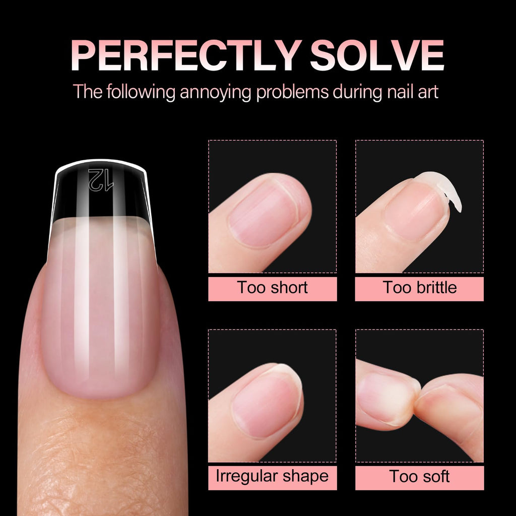 AILLSA Extra Short Coffin Nail Tips – 450pcs, 15 Sizes, Half-M Matte, Full Cover Gelly Tips
