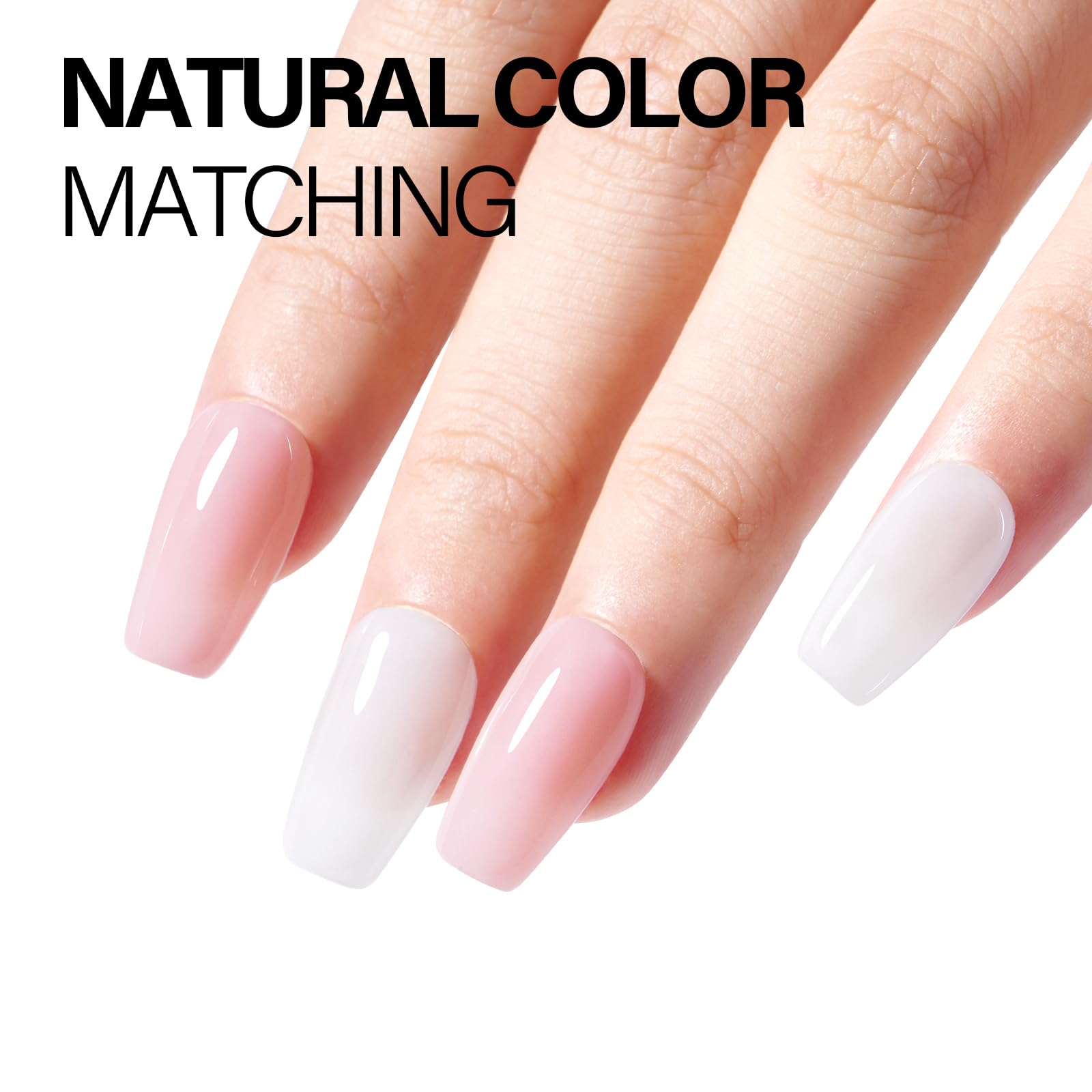 AILLSA Nail Dip Powder – Sheer Pink Translucent Jelly for Easy At-Home Manicures