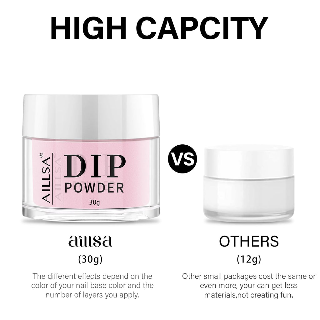 AILLSA Nail Dip Powder – Sheer Pink Translucent Jelly for Easy At-Home Manicures