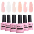 AIMEILI Builder Base Clear Sheer Color Gel – Hema Free, Vegan 6x10ml Kit