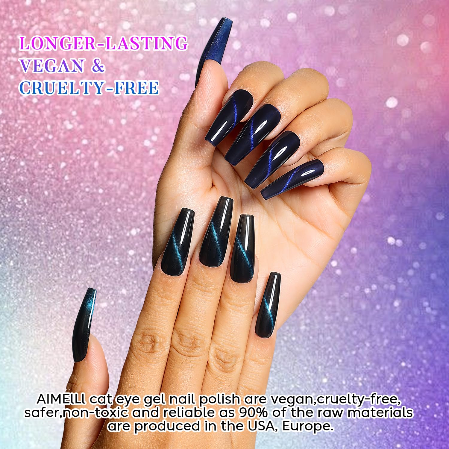 AIMEILI Cat Eye Gel Nail Polish Kit – 6x10ml, HEMA-Free, Vegan & Cruelty-Free