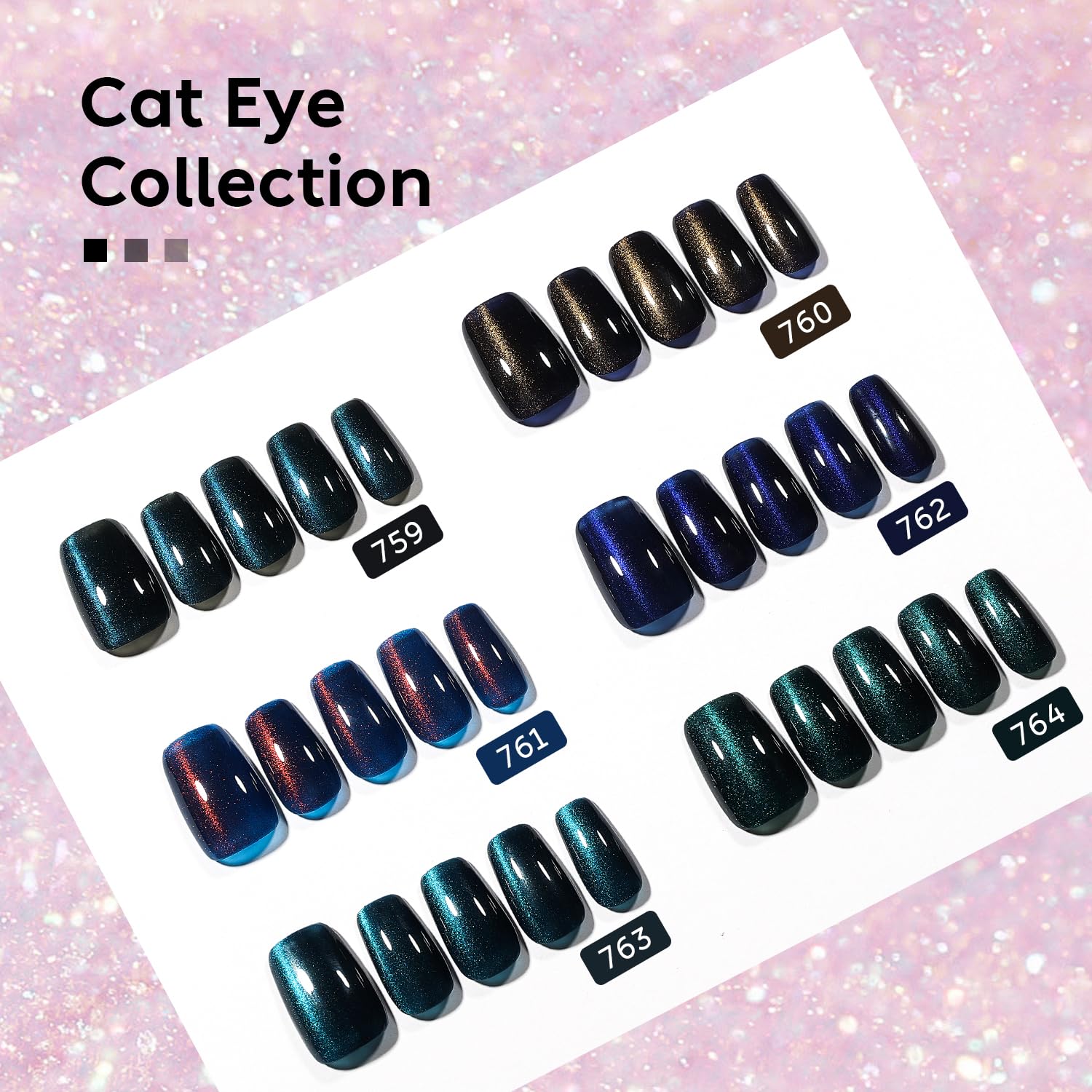AIMEILI Cat Eye Gel Nail Polish Kit – 6x10ml, HEMA-Free, Vegan & Cruelty-Free