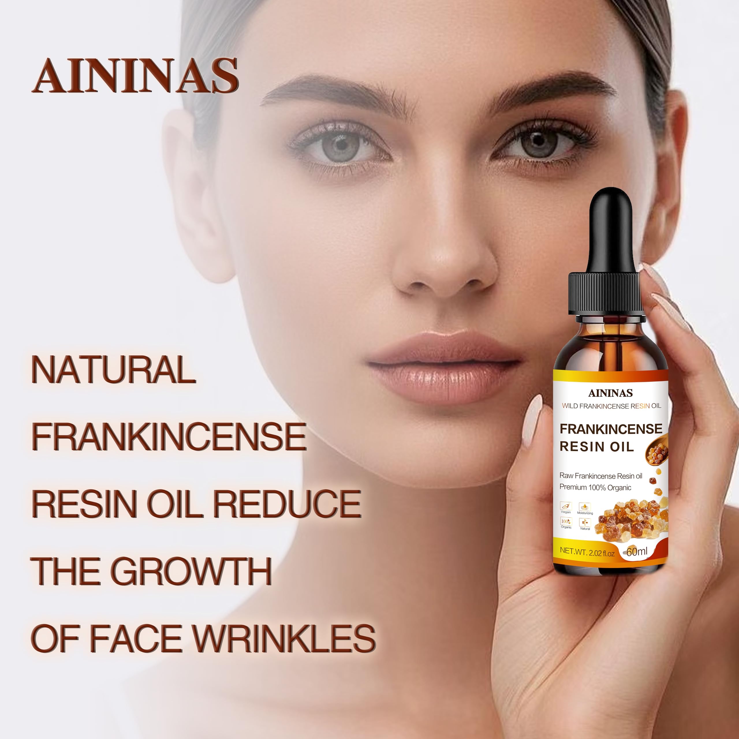 AININAS Organic Frankincense Resin Facial Oil – Deep Hydration & Anti-Aging (2 oz)